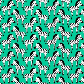 Black & White Zebras on Green - Large