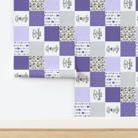 3 inch Pack My Diapers//Grandma//Purple - Wholecloth Cheater Quilt - Rotated