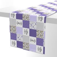 3 inch Pack My Diapers//Grandma//Purple - Wholecloth Cheater Quilt - Rotated