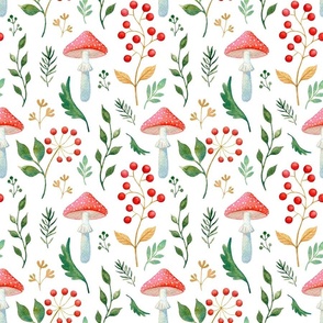 Magic forest botanical pattern