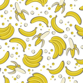 Banana Dance /// Normal Scale // Tropical Fruits //Yellow Banana White Background // Banana Ideas