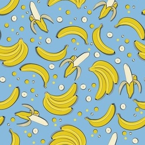 Banana Boy /// Normal Scale // Tropical Fruits //Yellow Banana Light Blue Background // Banana Ideas