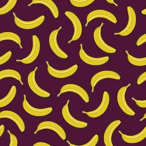 Banana Chocolat  // Normal Scale // Tropical Fruits //Yellow Banana Burgundy Background 