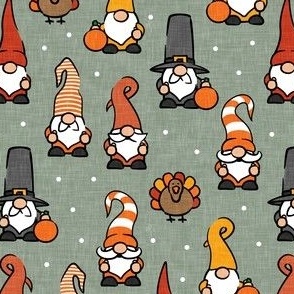 Thanksgiving gnomes - fall gnomes turkey pumpkin - sage - LAD21