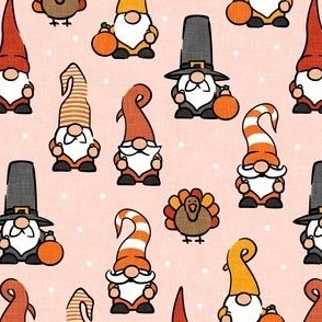 Thanksgiving gnomes - fall gnomes turkey pumpkin - pink - LAD21