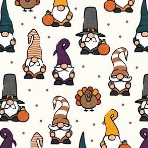 Thanksgiving gnomes - fall gnomes turkey pumpkin - plum/green/cream - LAD21