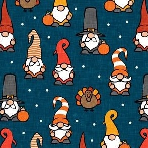 Thanksgiving gnomes - fall gnomes turkey pumpkin - blue - LAD21