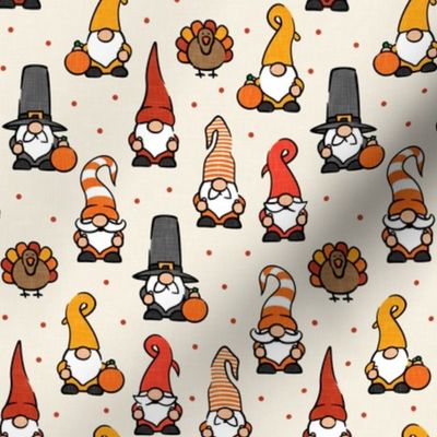 Thanksgiving gnomes - fall gnomes turkey pumpkin - cream - LAD21