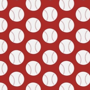 Baseballs on red background