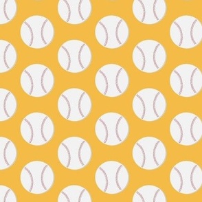 Baseball on yellow background