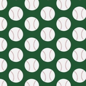 Baseball on green background