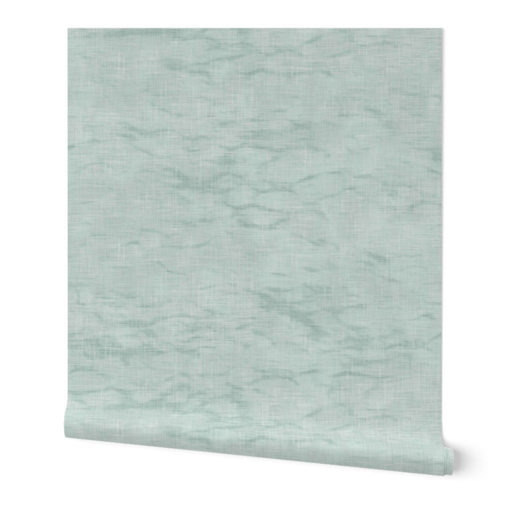 Shibori Linen in Sea Mist (xl scale) | Arashi shibori linen pattern, coordinate fabric for the block printed stars and moons collection in eucalyptus green blue gray.