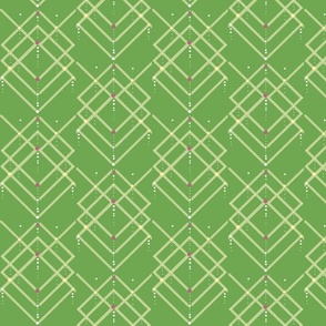 Art Deco Geometric Pattern -Pea Green