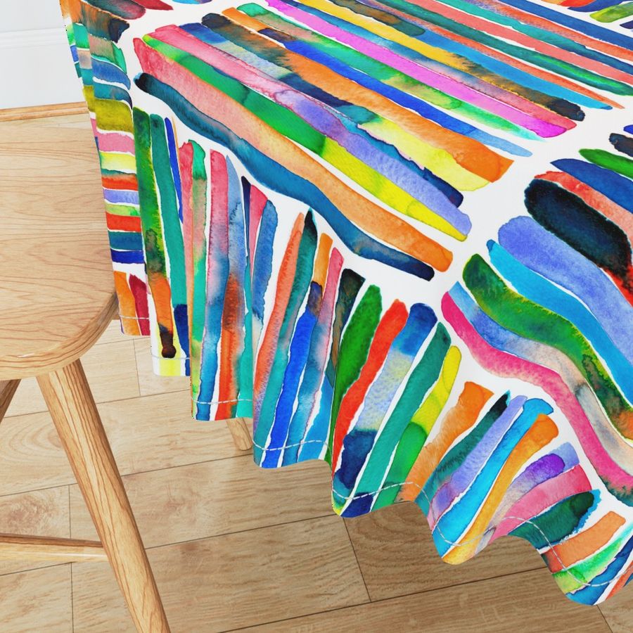 Bold painterly stripes watercolor Multicolor Rainbow - Large Jumbo Classic