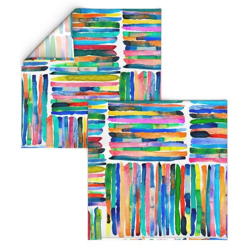 Bold painterly stripes watercolor Multicolor Rainbow - Large Jumbo Classic