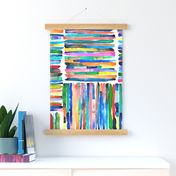 Bold painterly stripes watercolor Multicolor Rainbow - Large Jumbo Classic