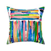 Bold painterly stripes watercolor Multicolor Rainbow - Large Jumbo Classic