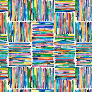 Bold and colorful watercolor stripes Multicolored Small