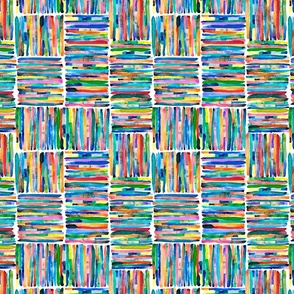Bold and colorful watercolor stripes Multicolored Micro mini