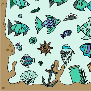 Find the Fish Twins:  Ocean Playmat