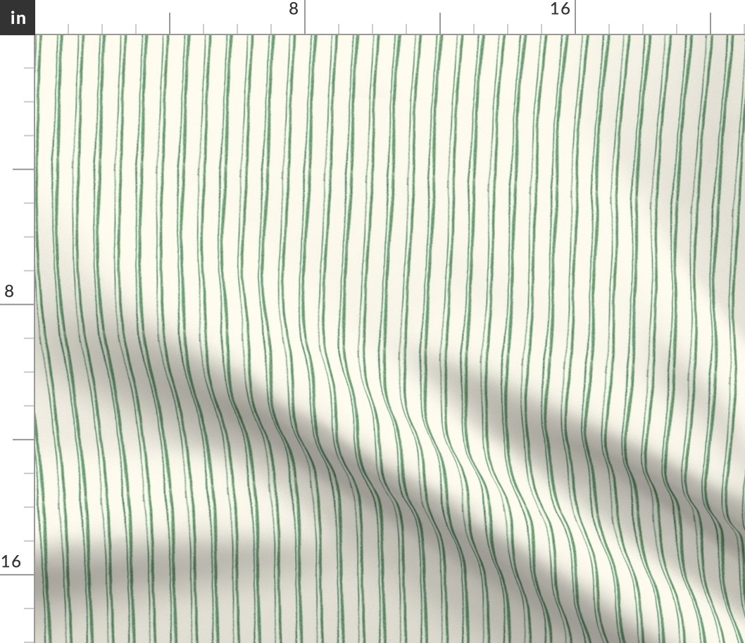 Pencil Stripe green ivory