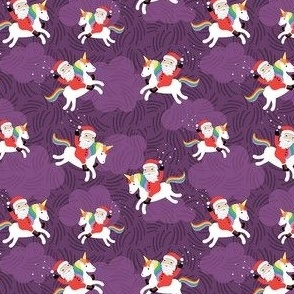 Unicorn Santa - Purple, Small Scale