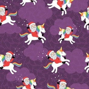Unicorn Santa - Purple, Medium Scale