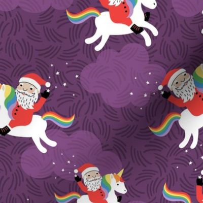 Unicorn Santa - Purple, Large Scale