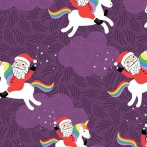 Unicorn Santa - Purple, Large Scale