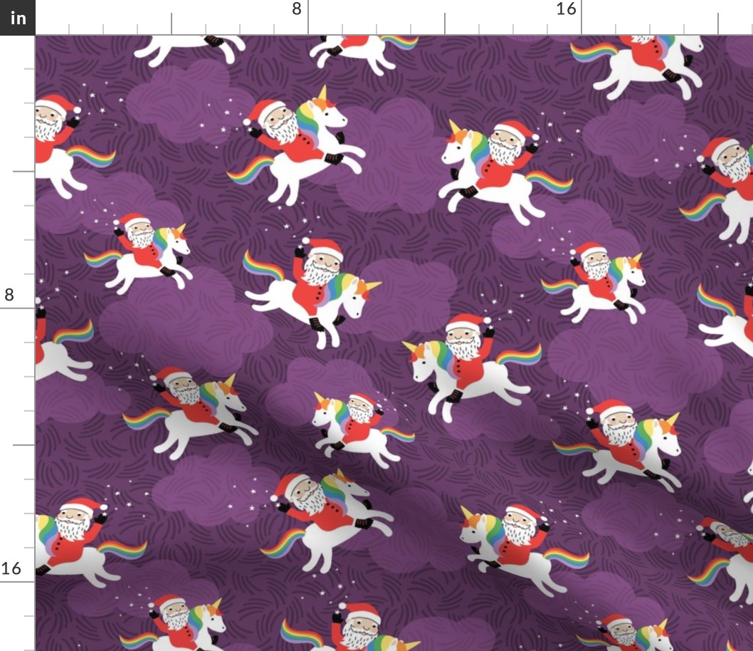 Unicorn Santa - Purple, Large Scale