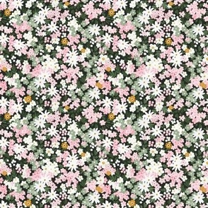 Ditsy floral Pink and Green