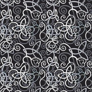 Celtic squiggles black and white