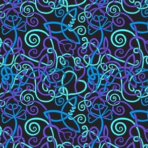 Celtic squiggles purple & blue