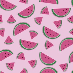 Sweet watermelon // light pink background