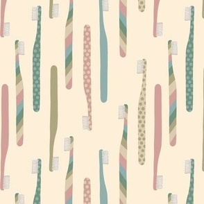 Colorful Toothbrushes in Muted Colors