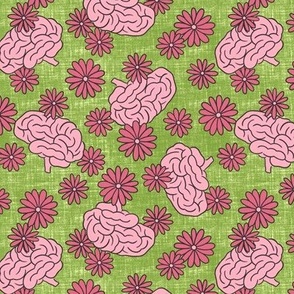 Daisies & Brains 2: Pink & Green (Large Scale)