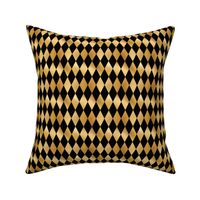 Smallscale-Black-Faux-Gold Argyle-Check