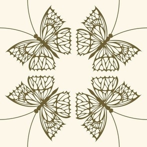 Retro Butterflies - Cream