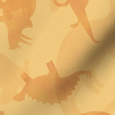 Ditsy Dinos Silhouette Extra Large Orange- Happy Dinosaurs Coordinate- Adventure- Orange- Green- Yellow- Brown- Orange- Home Decor- Dino Nursery Wallpaper- Dinosaur Wallpaper- Paleontology- Camo- Camouflage