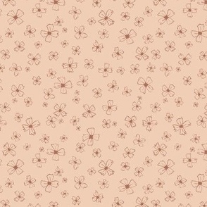 Daisy Blooms - Ditsy Mini Outline Pink