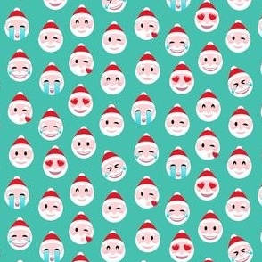 (small scale) Santa Emojis - teal - LAD21