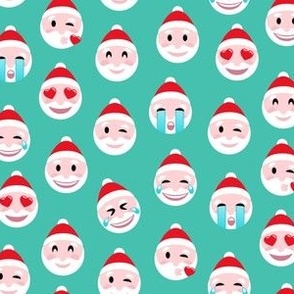 Santa Emojis - teal - LAD21