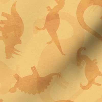 Ditsy Dinos Silhouette Large Orange- Happy Dinosaurs Coordinate- Adventure- Orange- Green- Yellow- Brown- Orange- Home Decor- Dino Nursery Wallpaper- Dinosaur Wallpaper- Paleontology- Camo- Camouflage