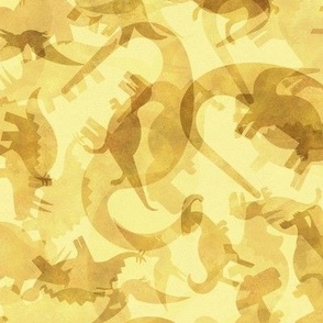 Ditsy Dinos Silhouette Medium Yellow- Happy Dinosaurs Coordinate- Adventure- Orange- Green- Yellow- Brown- Orange- Home Decor- Dino Nursery Wallpaper- Dinosaur Wallpaper- Paleontology- Camo- Camouflage