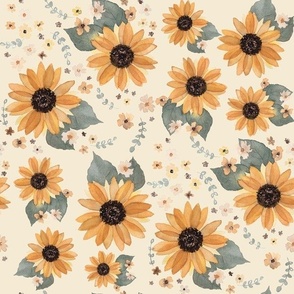 Sunflowers Cream- Medium