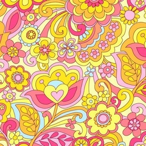 30 Yellow and pink Flower Power