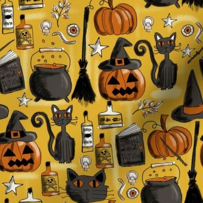 vintage halloween ochre 