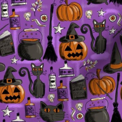 vintage halloween purple