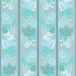 LEAF STRIPE - PAPER LEAF COLLECTION (GRAY TEAL)