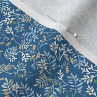 376 $  - Small scale William Morris inspired watercolor leaves and florals - for apparel, quilting and soft furnishings